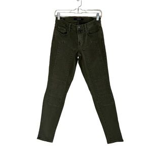 J-BRAND GREEN TEXTURED SKINNY JEANS SIZE 27